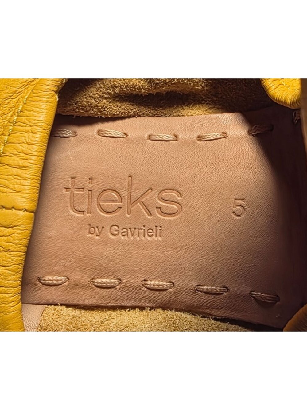 Women's - Tieks by Gavrieli Yellow Leather Flats, Size 5 - Picture 8 of 9